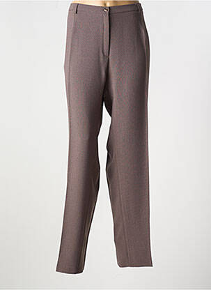 Pantalon droit taille élastique marron FRANCE RIVOIRE femme