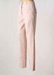 Pantalon droit fermeture zippée sous rabat boutonné rose KARTING femme
