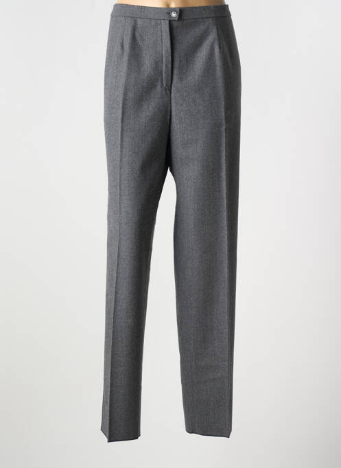 Pantalon droit fermeture zippée sous rabat boutonné taille normale gris KARTING femme
