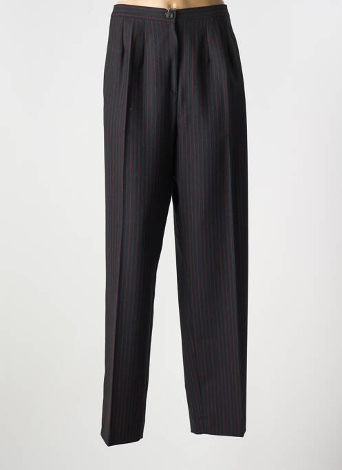 Pantalon droit fermeture zippée sous rabat boutonné noir FRANCE RIVOIRE femme
