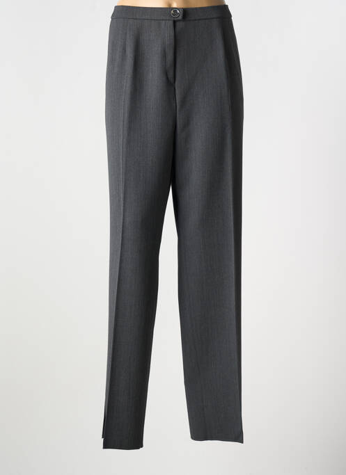 Pantalon droit fermeture zippée sous rabat boutonné taille normale gris KARTING femme