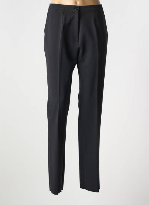 Pantalon droit fermeture zippée sous rabat boutonné noir GRIFFON femme