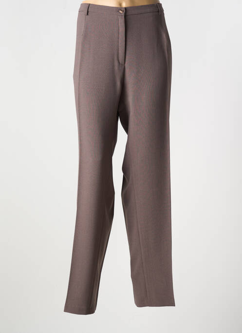 Pantalon droit marron FRANCE RIVOIRE pour femme