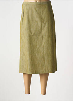 Jupe mi-longue coupe droite vert FRANCE RIVOIRE femme