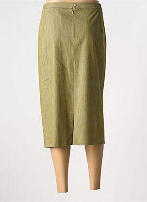 Jupe mi-longue coupe droite vert FRANCE RIVOIRE femme