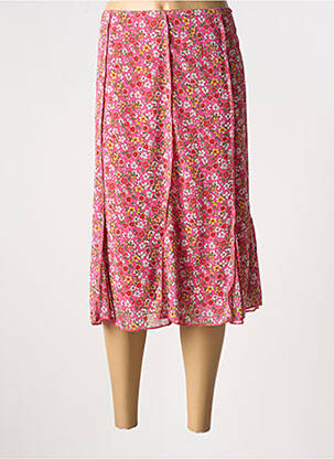 Jupe mi-longue coupe évasée rose GRIFFON femme