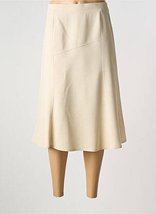 Jupe mi-longue taille normale beige GRIFFON femme