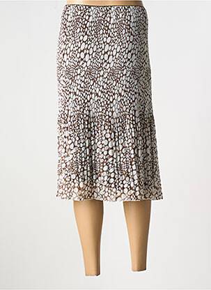 Jupe mi-longue coupe évasée marron GRIFFON femme
