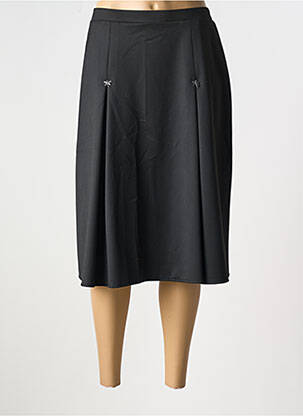 Jupe mi-longue coupe droite noir GRIFFON femme