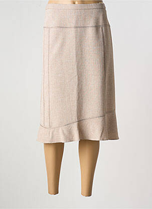 Jupe mi-longue coupe évasée beige FRANCE RIVOIRE femme