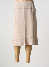 Jupe mi-longue coupe évasée beige FRANCE RIVOIRE femme