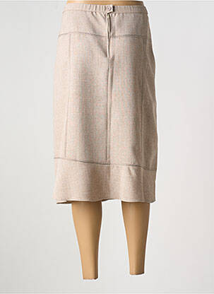 Jupe mi-longue coupe évasée beige FRANCE RIVOIRE femme