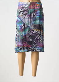 Jupe mi-longue coupe évasée bleu FRANCE RIVOIRE femme