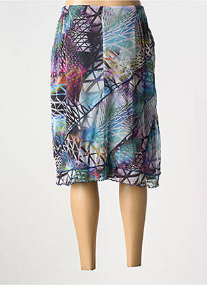 Jupe mi-longue coupe évasée bleu FRANCE RIVOIRE femme