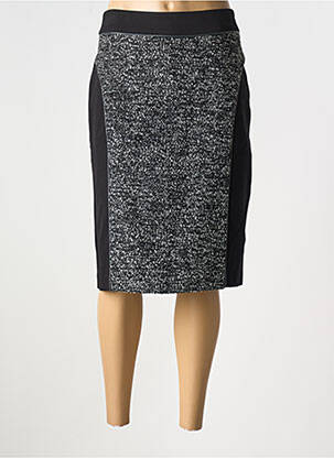 Jupe mi-longue stretch noir GRIFFON femme