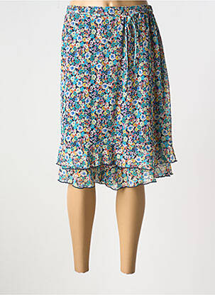 Jupe mi-longue coupe évasée bleu GRIFFON femme