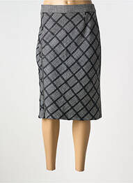 Jupe mi-longue coupe droite gris FRANCE RIVOIRE femme