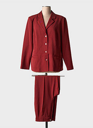 Ensemble pantalon fermeture boutonnée sur le devant rouge IMPULSION femme