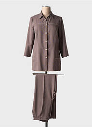 Ensemble pantalon fermeture boutonnée sur le devant marron FRANCE RIVOIRE femme
