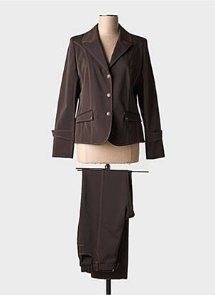 Ensemble pantalon fermeture boutonnée sur le devant marron K'TENDANCES femme