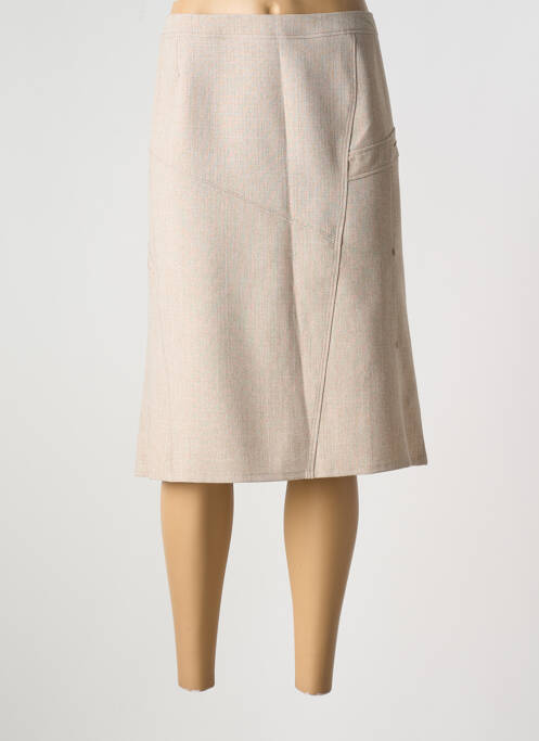 Jupe mi-longue beige FRANCE RIVOIRE pour femme