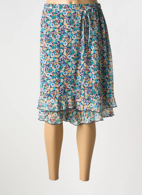 Jupe mi-longue bleu GRIFFON pour femme