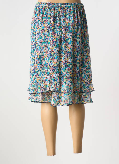 Jupe mi-longue bleu GRIFFON pour femme