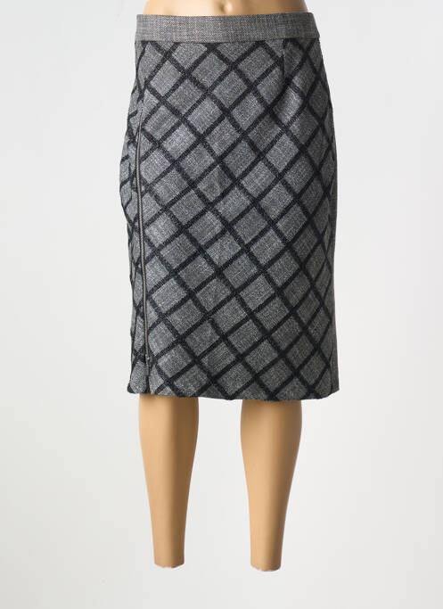 Jupe mi-longue gris FRANCE RIVOIRE pour femme