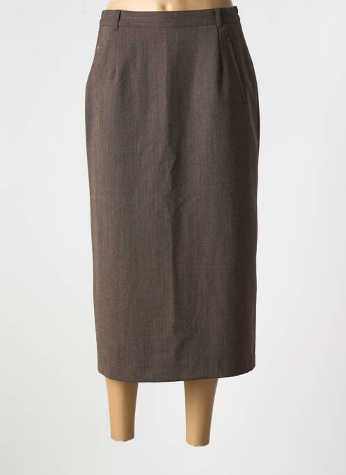 Jupe mi-longue marron PAUSE CAFE pour femme