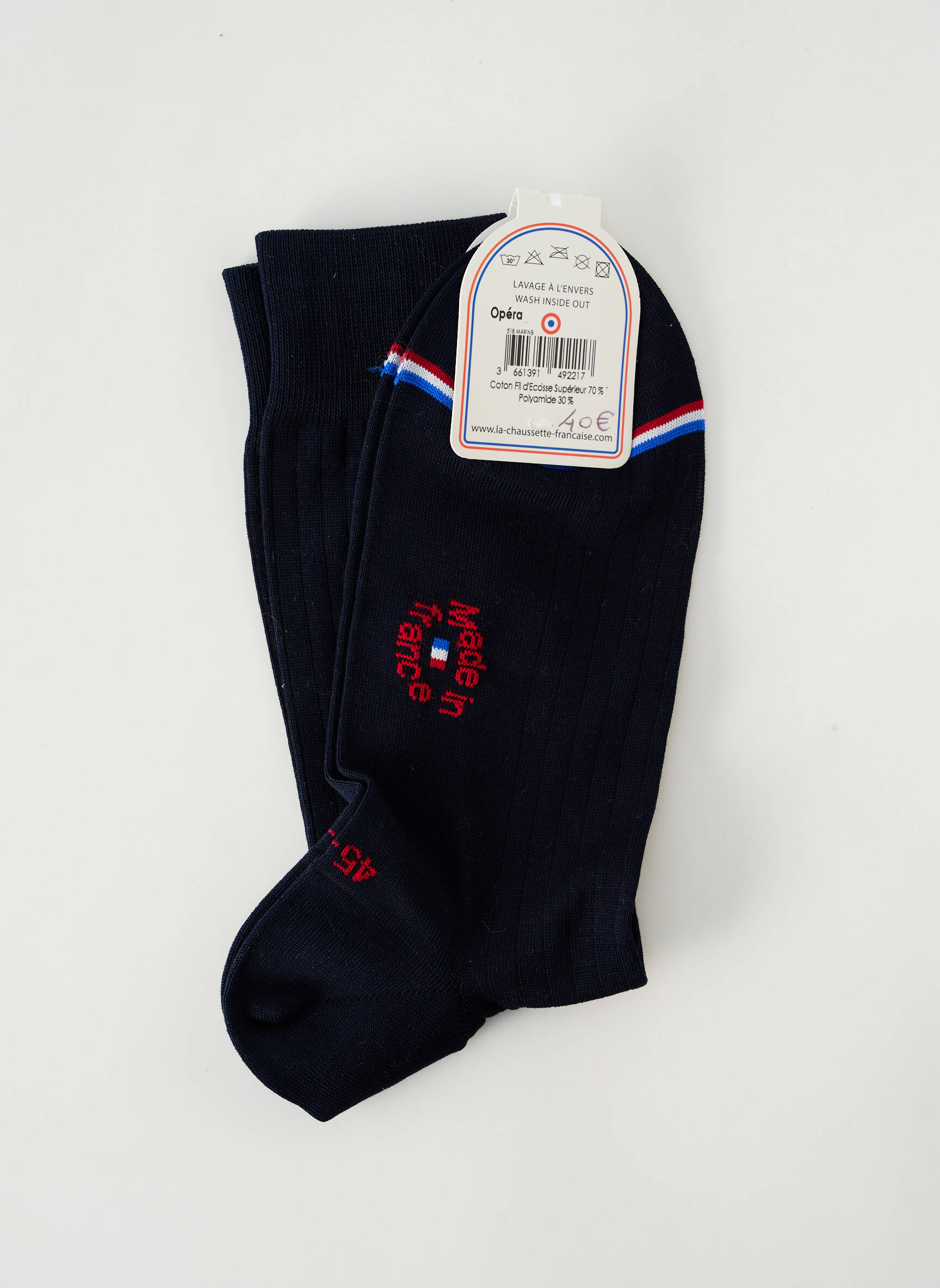 Chaussettes Stretch Bleu La Chaussette Française Homme 2589219
