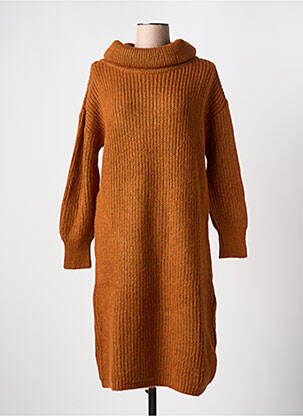 Robe pull coupe droite manches longues marron LOLA ESPELETA femme