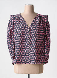 Chemisier imprimé fantaisie manches longues rose MORGAN femme