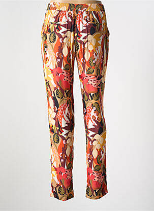 Pantalon droit taille élastique orange LE PETIT BAIGNEUR femme