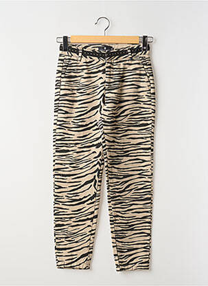 Pantalon 7/8 fermeture zippée sous rabat boutonné beige FREEMAN T.PORTER femme