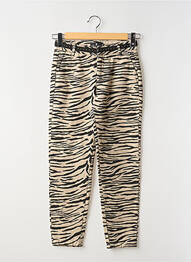 Pantalon 7/8 fermeture zippée sous rabat boutonné beige FREEMAN T.PORTER femme