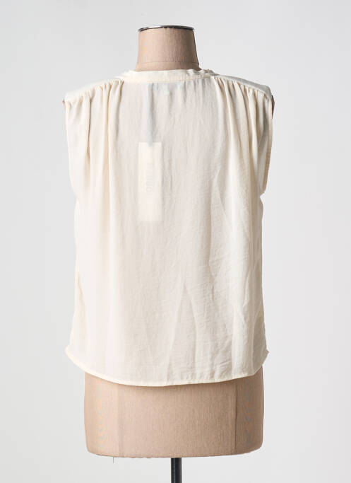 Blouse col rond sans manche beige MORGAN femme