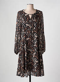 Robe mi-longue coupe fluide manches longues noir AN II VITO femme