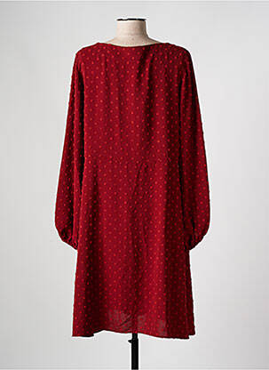 Robe mi-longue coupe fluide manches longues rouge AN II VITO femme