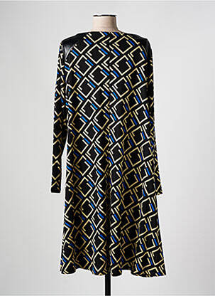 Robe mi-longue coupe fluide manches longues noir AN II VITO femme