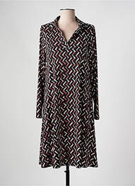 Robe mi-longue coupe fluide manches longues noir AN II VITO femme
