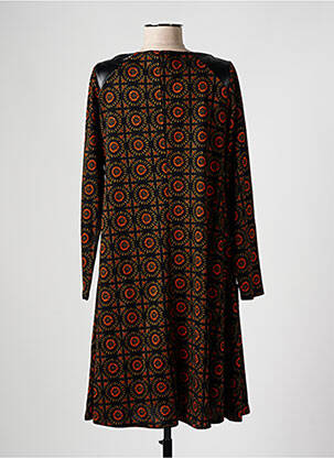 Robe mi-longue coupe fluide manches longues noir AN II VITO femme