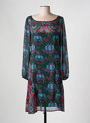 Robe mi-longue coupe fluide manches longues noir AN II VITO femme