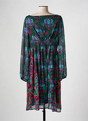 Robe mi-longue coupe fluide manches longues noir AN II VITO femme