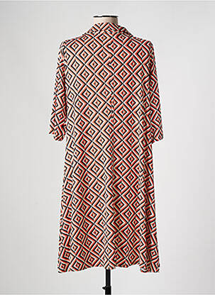 Robe mi-longue manches 3/4 manches 3/4 orange AN II VITO femme