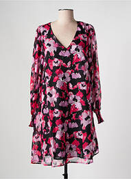 Robe mi-longue coupe fluide manches longues noir KAFFE femme
