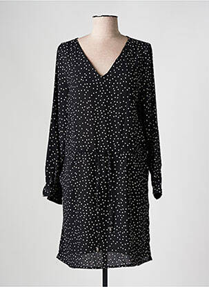 Robe mi-longue imprimé fantaisie manches longues noir SARAH JOHN femme