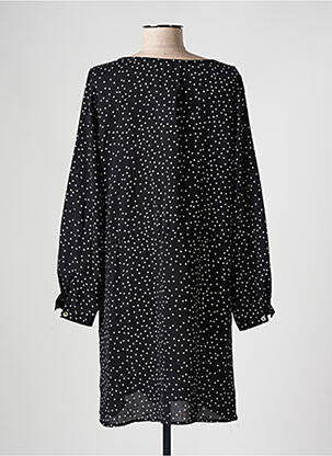 Robe mi-longue imprimé fantaisie manches longues noir SARAH JOHN femme