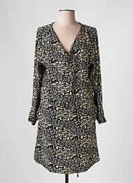 Robe courte coupe évasée manches longues noir SARAH JOHN femme