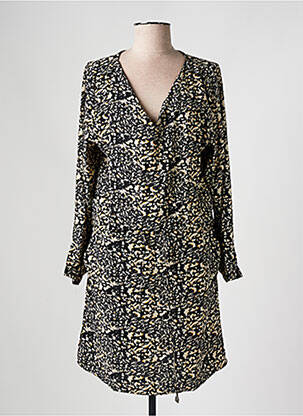 Robe courte coupe évasée manches longues noir SARAH JOHN femme
