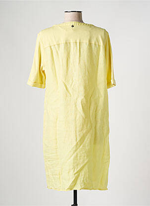 Robe mi-longue manches courtes manches courtes jaune YEST femme